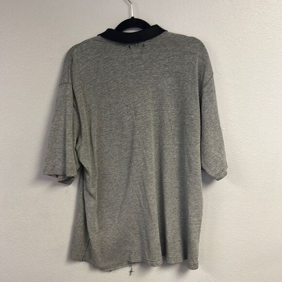 Nike Men Vintage '90s Quarter Zip Ribbed Collar‎ Short Sleeve Polo Shirt Gray XL - Picture 7 of 11